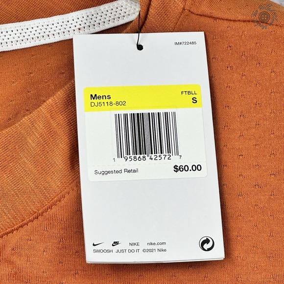 NWT Nike Coaches Soccer Football Top Mens Small Orange White DJ5118-802 MSRP $60 - Picture 5 of 11